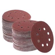 🪚 160 pcs 5 inch sanding discs with hook and loop fastening for orbital sander - assorted grit (40-600) with 8 holes - sandpaper for efficient surface sanding (pack of 160) logo