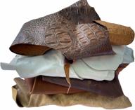 🧵 soft and flexible leather scraps (remnants) - assorted sizes, colors, and shapes - 2-7 pieces per pack, 2 lbs logo