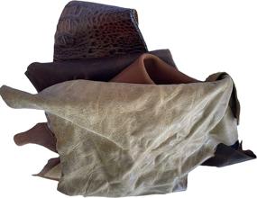 img 3 attached to 🧵 Мягкие и гибкие кожаные обрезки (остатки) - разные размеры, цвета и формы - 2-7 штук в упаковке, 2 фунта