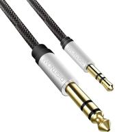 🎧 3.5mm 1/8" to 6.35mm 1/4" trs stereo audio cable: durable alloy housing, nylon braid | ideal for smartphone, pc, home theater, amplifier | 3.3ft length logo