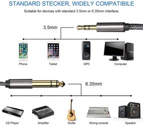 img 3 attached to 🎧 3.5mm 1/8" to 6.35mm 1/4" TRS Stereo Audio Cable: Durable Alloy Housing, Nylon Braid | Ideal for Smartphone, PC, Home Theater, Amplifier | 3.3Ft Length