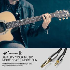 img 2 attached to 🎧 3.5mm 1/8" to 6.35mm 1/4" TRS Stereo Audio Cable: Durable Alloy Housing, Nylon Braid | Ideal for Smartphone, PC, Home Theater, Amplifier | 3.3Ft Length