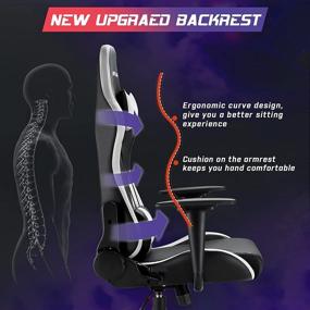 img 2 attached to Acestar Gaming Chair for Adults - High Back Adjustable Swivel Gamer Chair with Headrest, Racing Style Design, Comfortable and Sturdy - 400lbs Weight Capacity (White)