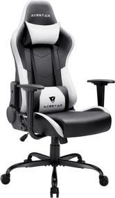 img 4 attached to Acestar Gaming Chair for Adults - High Back Adjustable Swivel Gamer Chair with Headrest, Racing Style Design, Comfortable and Sturdy - 400lbs Weight Capacity (White)