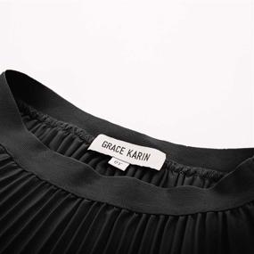 img 2 attached to GRACE KARIN Girl's Pleated Elastic Waist A-line Flared Midi Skirt: Age 6-12 Years - Find the Perfect Fit!