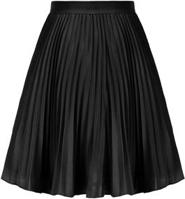 img 3 attached to GRACE KARIN Girl's Pleated Elastic Waist A-line Flared Midi Skirt: Age 6-12 Years - Find the Perfect Fit!