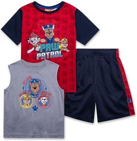 img 4 attached to 👕 Boys' Summer Active-wear Bundle: Paw Patrol Tank Top, Shorts, and Shirt Set