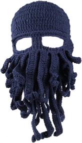 img 2 attached to 🐙 Kafeimali Men's Head Barbarian Vagabond Beanie: Unique Octopus Pirate Hats with Foldaway Beard for Bearded Caps