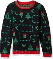 🎄 stay festive with blizzard bay boys' pixel presents xmas sweater! logo