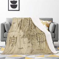 🗺️ premium fleece middle earth map blankets and throws - super soft throw blanket for cozy home bedding decor, couch, and living room - ideal for teens (lord of the rings middle earth map, 60"x50") logo