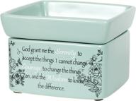 🕊️ serenity prayer teal white floral electric 2 in 1 jar candle and wax and oil warmer - tranquil home fragrance essential логотип