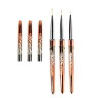 bqan 3pcs nail art brushes, nail detail & liner striper brushes for nail design. rose gold nail painting tools with multiple sizes (7mm/9mm/11mm) logo