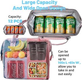 img 1 attached to 🥪 Insulated Lunch Bag for Women and Men - Reusable Cooling and Heating Lunch Box with Multi-Pocket Design and Adjustable Shoulder Strap - Ideal for Work, Picnic, Office, and Outdoor Activities