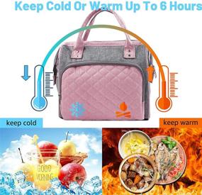 img 2 attached to 🥪 Insulated Lunch Bag for Women and Men - Reusable Cooling and Heating Lunch Box with Multi-Pocket Design and Adjustable Shoulder Strap - Ideal for Work, Picnic, Office, and Outdoor Activities