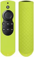 symotop silicone case cover compatible with alexa voice remote fit for fir tv (2017 edition) (2nd gen) and fir tv stick (1st gen) remote control anti-slip shockproof protective case cover - green logo