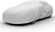 🚗 budge 5lf4 protector v car cover: premium 5 layer weather protection, waterproof, dustproof, uv treated – fits cars up to 228", gray, size 4 (19') logo