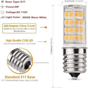 img 3 attached to E17 LED Light Bulbs Microwave Appliance Light Bulb For Refrigerator Range Hood Over Stove Part 8206232A 1890433 8206232 AP4512653 AC 110V-130V (4W-3 Pack Industrial Electrical