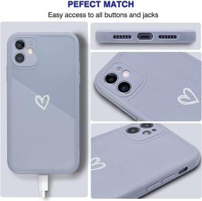 img 1 attached to 📱 Grey Glossy Silicone Soft TPU iPhone 11 Case, TIKOdirect Compatible, Cute Love-Heart Shape Simple Pattern - 6.1-inch iPhone 11