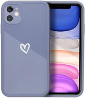 📱 grey glossy silicone soft tpu iphone 11 case, tikodirect compatible, cute love-heart shape simple pattern - 6.1-inch iphone 11 logo