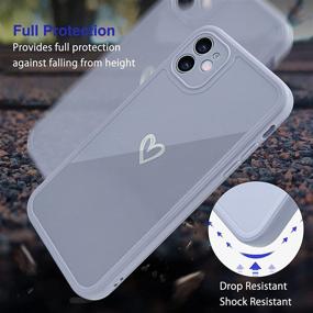 img 3 attached to 📱 Grey Glossy Silicone Soft TPU iPhone 11 Case, TIKOdirect Compatible, Cute Love-Heart Shape Simple Pattern - 6.1-inch iPhone 11