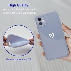 img 2 attached to 📱 Grey Glossy Silicone Soft TPU iPhone 11 Case, TIKOdirect Compatible, Cute Love-Heart Shape Simple Pattern - 6.1-inch iPhone 11