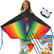 xxxlarge rainbow kite: enhanced 80m string, safety certified - easy flying, giant 51-inch wingspan for kids and adults логотип