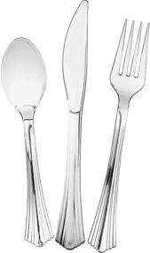 img 2 attached to 🍴 WNA Comet Heavyweight Plastic Cutlery Set, 75 Piece, Silver" - Enhancing SEO: Premium 75-Piece Silver Plastic Cutlery Set by WNA Comet