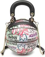 🏀 teridiva graffiti basketball shaped letter purse for women - round crossbody bag ladies messenger handbag logo