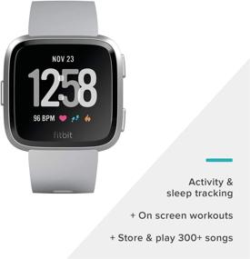 img 3 attached to Умные часы Fitbit Versa, серый/серебристый алюминий, один размер - включает ремешки S & L для идеальной посадки