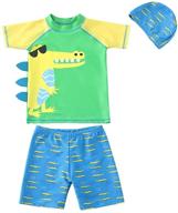cartoon sun protection swimwear bathing suit: toddler baby boys 2-piece rash guard swimsuits for kids logo