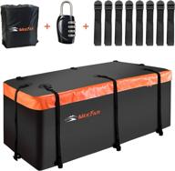 🚚 meefar hitch mount cargo carrier bag: 100% waterproof soft shell | 20 cubic feet capacity | include 8 reinforced straps | ideal for truck pickup and all vehicles | steel cargo basket included logo