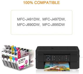 img 1 attached to 🖨️ 10 Pack Kingjet LC3013 Compatible Ink Cartridge Replacement for Brother LC3011 LC3013 - 2 Sets and 2 Black - For Use with MFC-J487DW MFC-J491DW MFC-J497DW MFC-J690DW MFC-J895DW Inkjet Printers