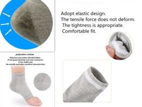 img 2 attached to Heel Moisturizing Socks – Open Toe, Comfortable and Breathable, with Gel Lining for Cracked Heels, Tendinitis and Pain Relief- 4 Pcs in White and Grey