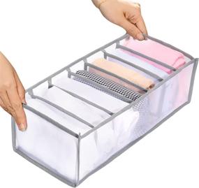 img 4 attached to 👕 TOOVREN Drawer Organizers: Foldable Wardrobe Clothes Organizer for Clothing Storage, Jeans, Pants, Underwear, T-shirts, Socks, Leggings - 1PCS (T-shirt Grid)