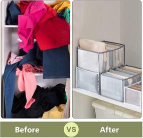 img 1 attached to 👕 TOOVREN Drawer Organizers: Foldable Wardrobe Clothes Organizer for Clothing Storage, Jeans, Pants, Underwear, T-shirts, Socks, Leggings - 1PCS (T-shirt Grid)