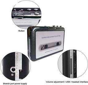 img 2 attached to 🎵 Portable USB Cassette-to-MP3 Converter: Actpe Audio Super USB with Headphone - Switcher Converter for PC MP3 Capture"