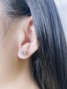 img 2 attached to 💎 Natural Topaz Stud Earrings: Sterling Silver & White Gold Plated, 1ct - 2ct Round Cut Lab Created Diamond Accents - Stunning Jewelry for Girls, Women, and Men