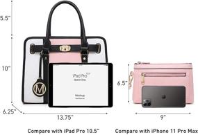 img 2 attached to Black Two Tone Handbag for Women - Stylish Satchels, Handbags & Wallets