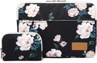 🌸 canvaslife peony pattern 360 degree protective 13-inch canvas laptop sleeve with pocket - ideal for 13-inch and 13.3-inch laptops logo