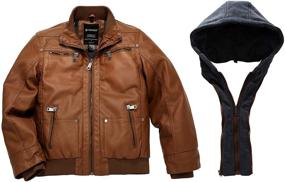 img 2 attached to 👕 Ultimate Style and Versatility in Wantdo Leather Flight Bomber: Boys' Clothing with Removable Feature