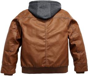 img 3 attached to 👕 Ultimate Style and Versatility in Wantdo Leather Flight Bomber: Boys' Clothing with Removable Feature