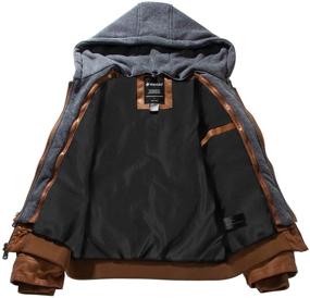 img 1 attached to 👕 Ultimate Style and Versatility in Wantdo Leather Flight Bomber: Boys' Clothing with Removable Feature