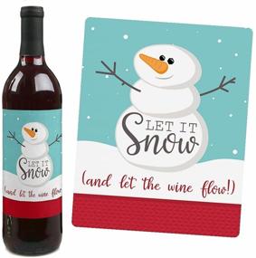 img 2 attached to Snowman Holiday and Christmas Wine Bottle Label Stickers - Set of 4 - Party Decorations for Women and Men - Let It Snow