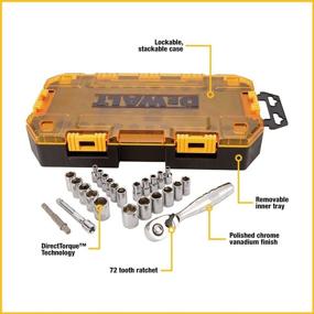 img 2 attached to Прочный набор головок DEWALT, дюймовый и метрический, 1/4-дюймовый привод, 25 штук (DWMT73805)