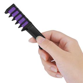 img 2 attached to 🎨 Maydear Purple Temporary Hair Chalk Comb - Non-Toxic Hair Color Comb, Safe for Kids