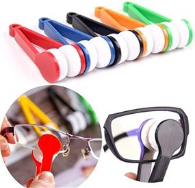 img 3 attached to 👓 Convenient 5 Pcs Mini Microfiber Glasses Eyeglasses Cleaner Set: Soft Brush Cleaning Tool & Cleaning Clip in Blue, Green, Black, Red, and Orange