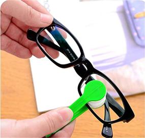 img 2 attached to 👓 Convenient 5 Pcs Mini Microfiber Glasses Eyeglasses Cleaner Set: Soft Brush Cleaning Tool & Cleaning Clip in Blue, Green, Black, Red, and Orange