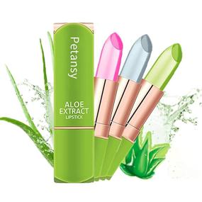 img 2 attached to Petansy 3 Packs Aloe Vera Lipstick – Long Lasting Moisturizing Lip Balm with Nutrients, Magic Temperature Color Change Lip Gloss Set(A)