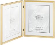 🖼️ antique brass hinged double picture frame by lawrence frames - elegant bead border design for 8x10 photos logo