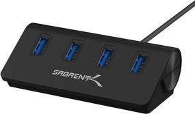 img 4 attached to 🔌 Sabrent Premium 4 Port Black Aluminum USB 3.0 Hub with 30" Cable for iMac, MacBook, PC - Black (HB-MC3B)